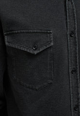 Męska Koszula Mustang Clemens Knit Terry Shirt Denim Black 1014626 4000 800